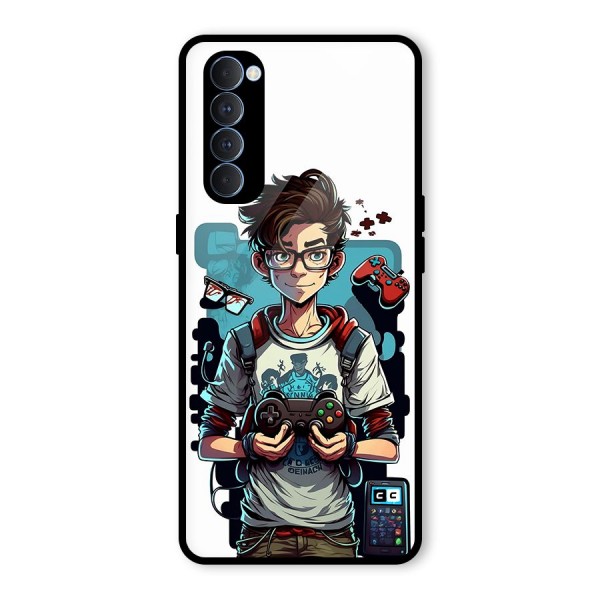 Cool Gamer Guy Glass Back Case for Oppo Reno4 Pro