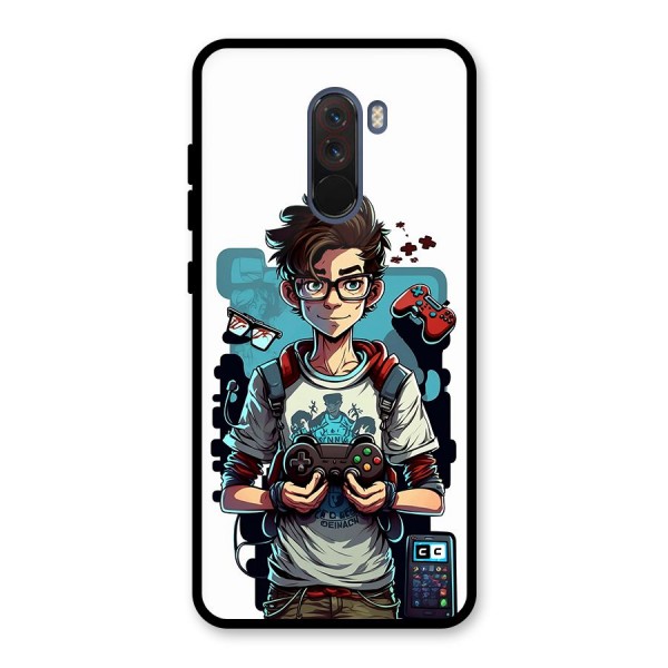 Cool Gamer Guy Glass Back Case for Poco F1