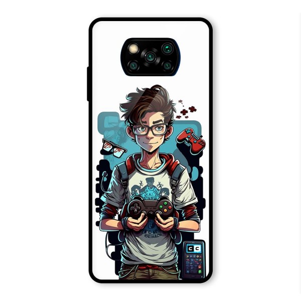 Cool Gamer Guy Glass Back Case for Poco X3 Pro