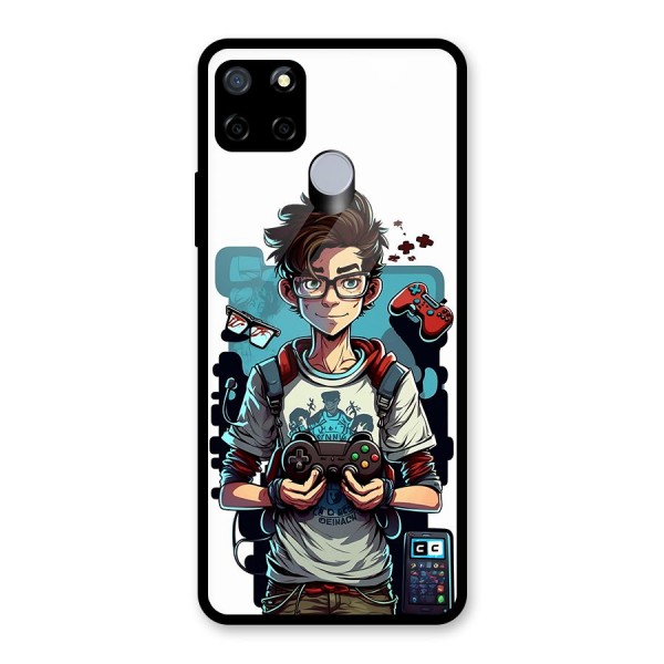 Cool Gamer Guy Glass Back Case for Realme C12