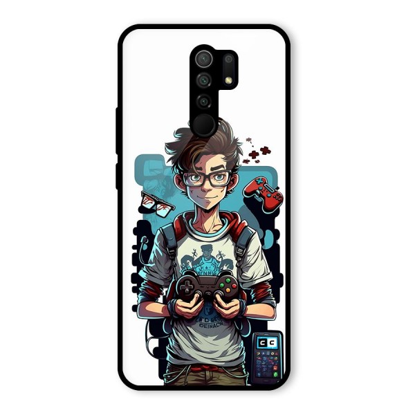 Cool Gamer Guy Glass Back Case for Redmi 9 Prime