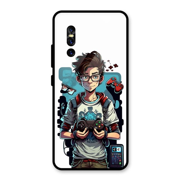 Cool Gamer Guy Glass Back Case for Vivo V15 Pro