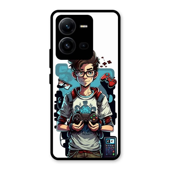 Cool Gamer Guy Glass Back Case for Vivo V25