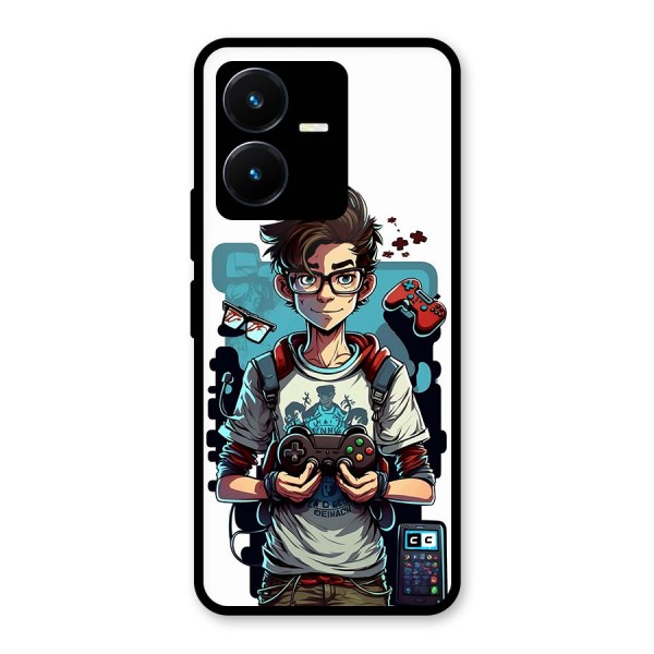 Cool Gamer Guy Glass Back Case for Vivo Y22