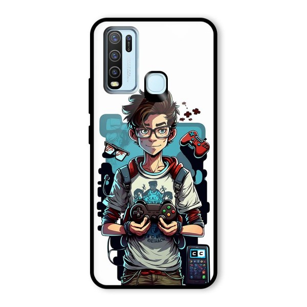 Cool Gamer Guy Glass Back Case for Vivo Y30