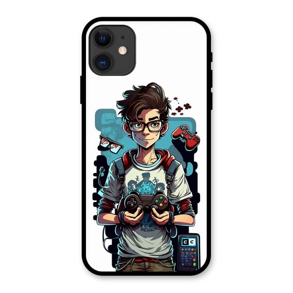 Cool Gamer Guy Glass Back Case for iPhone 11