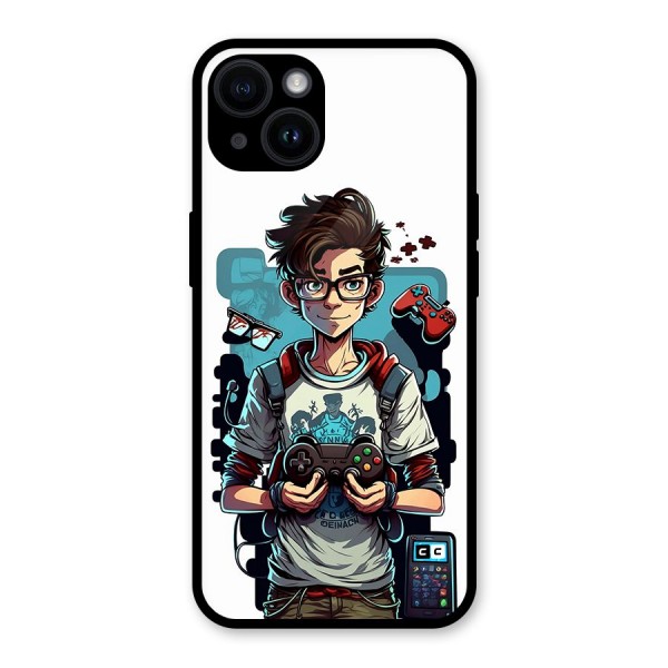 Cool Gamer Guy Glass Back Case for iPhone 14
