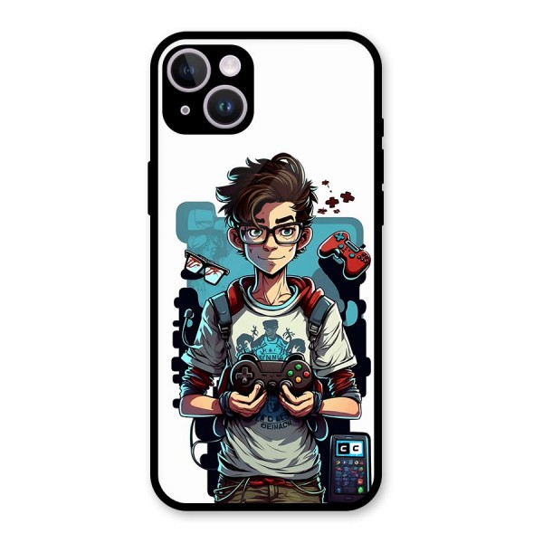 Cool Gamer Guy Glass Back Case for iPhone 14 Plus