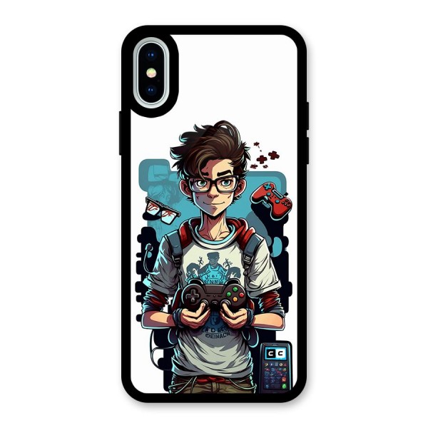 Cool Gamer Guy Glass Back Case for iPhone X