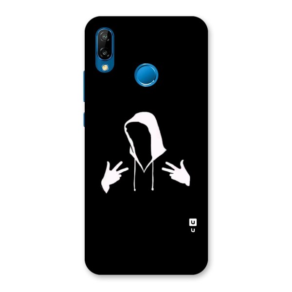 Cool Hoodie Silhouette Back Case for Huawei P20 Lite