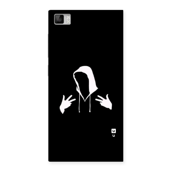 Cool Hoodie Silhouette Back Case for Mi3