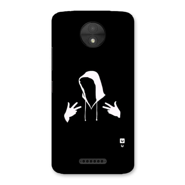 Cool Hoodie Silhouette Back Case for Moto C