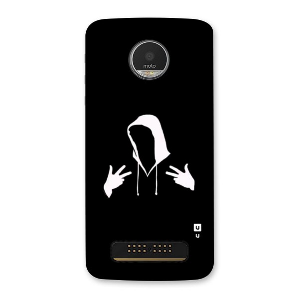 Cool Hoodie Silhouette Back Case for Moto Z Play