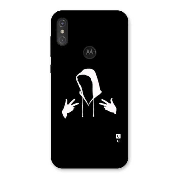 Cool Hoodie Silhouette Back Case for Motorola One Power