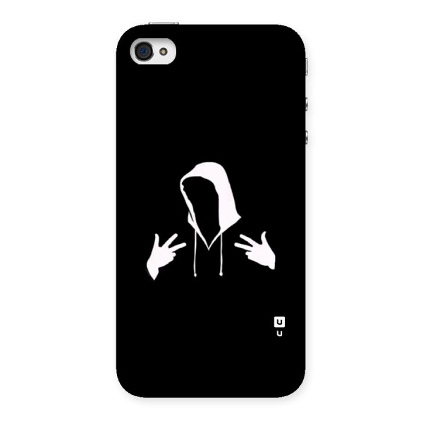 Cool Hoodie Silhouette Back Case for iPhone 4 4s