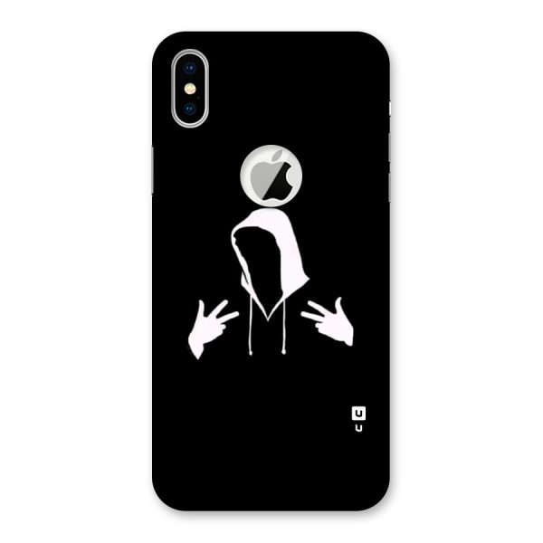 Cool Hoodie Silhouette Back Case for iPhone XS Logo Cut