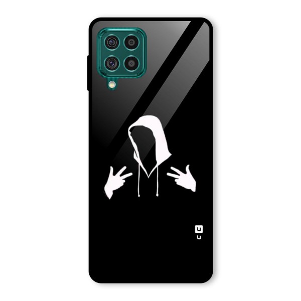 Cool Hoodie Silhouette Glass Back Case for Galaxy F62