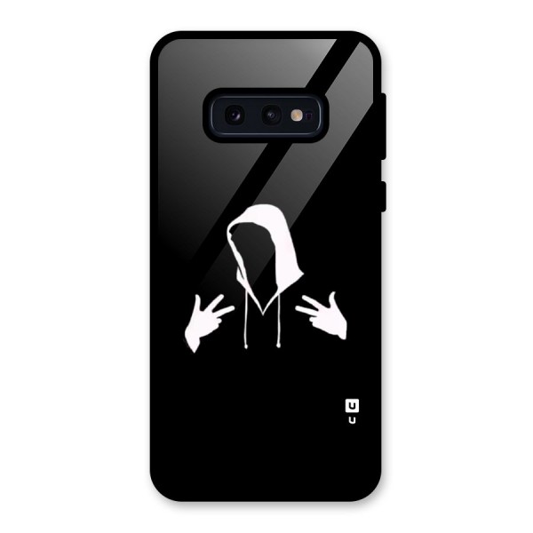 Cool Hoodie Silhouette Glass Back Case for Galaxy S10e