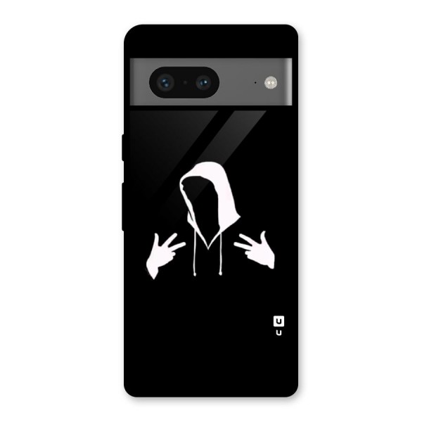 Cool Hoodie Silhouette Glass Back Case for Google Pixel 7