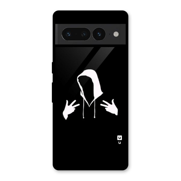 Cool Hoodie Silhouette Glass Back Case for Google Pixel 7 Pro