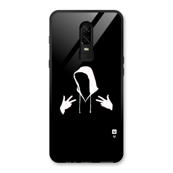 Cool Hoodie Silhouette Glass Back Case for OnePlus 6
