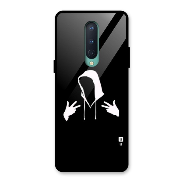 Cool Hoodie Silhouette Glass Back Case for OnePlus 8