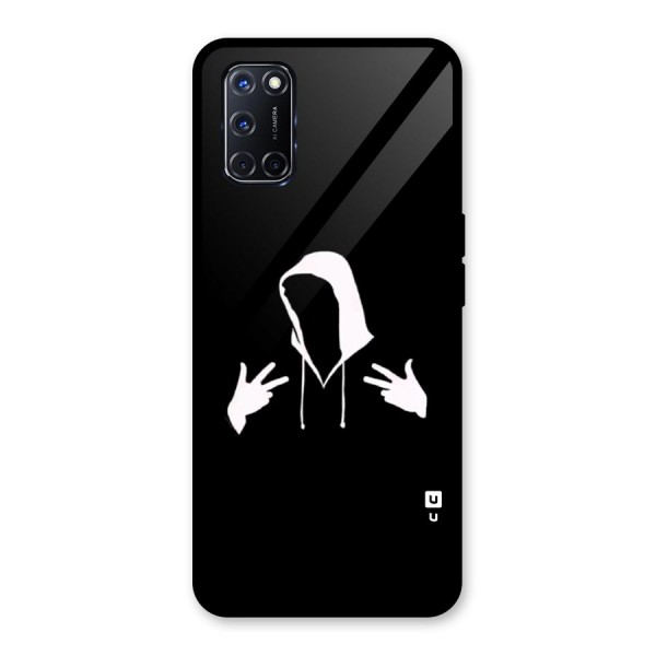 Cool Hoodie Silhouette Glass Back Case for Oppo A52