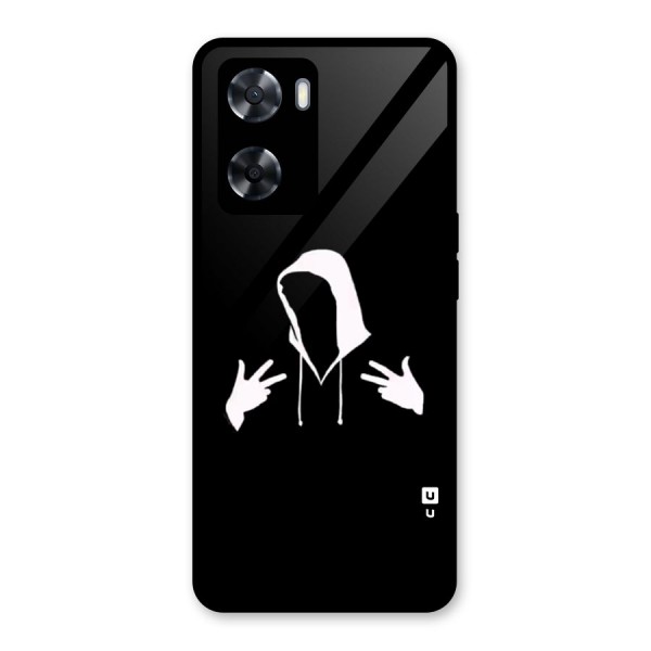 Cool Hoodie Silhouette Glass Back Case for Oppo A57 2022