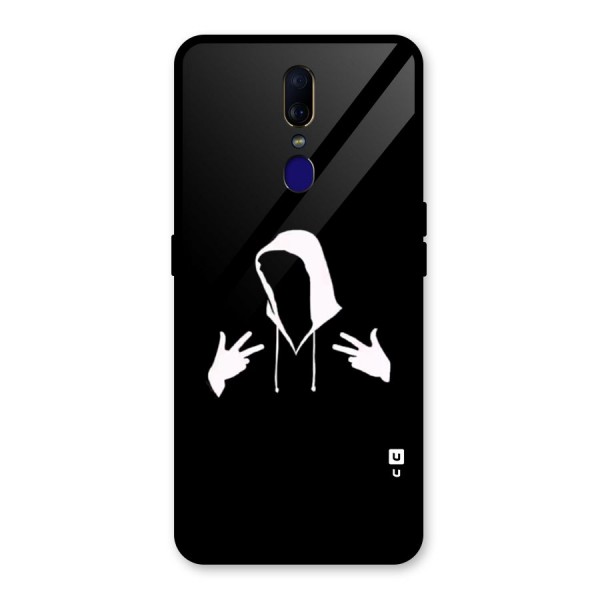 Cool Hoodie Silhouette Glass Back Case for Oppo F11