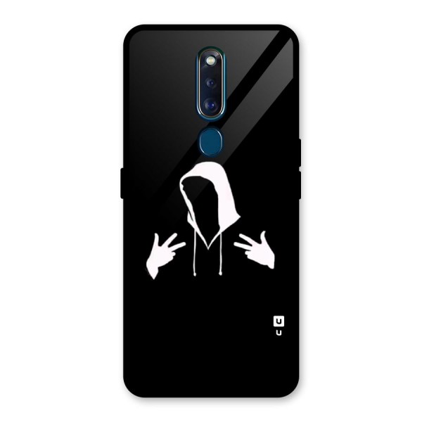 Cool Hoodie Silhouette Glass Back Case for Oppo F11 Pro