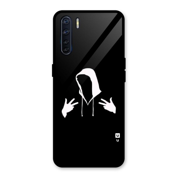 Cool Hoodie Silhouette Glass Back Case for Oppo F15