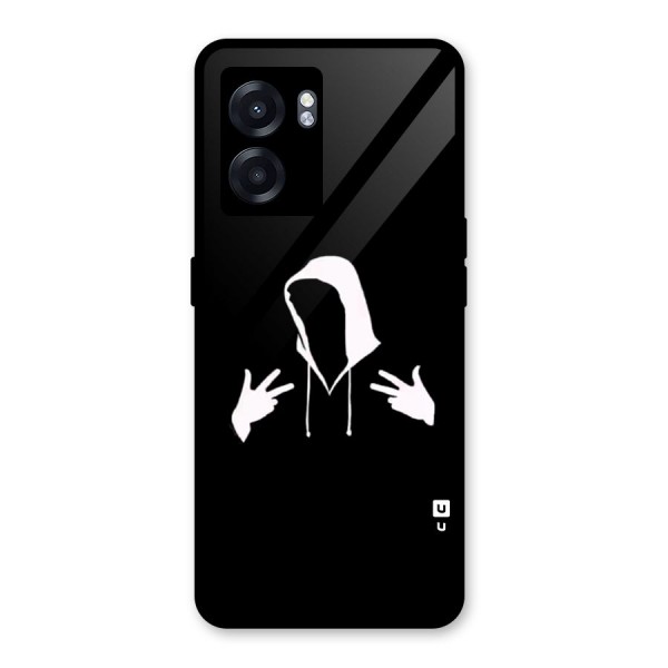 Cool Hoodie Silhouette Glass Back Case for Oppo K10 (5G)