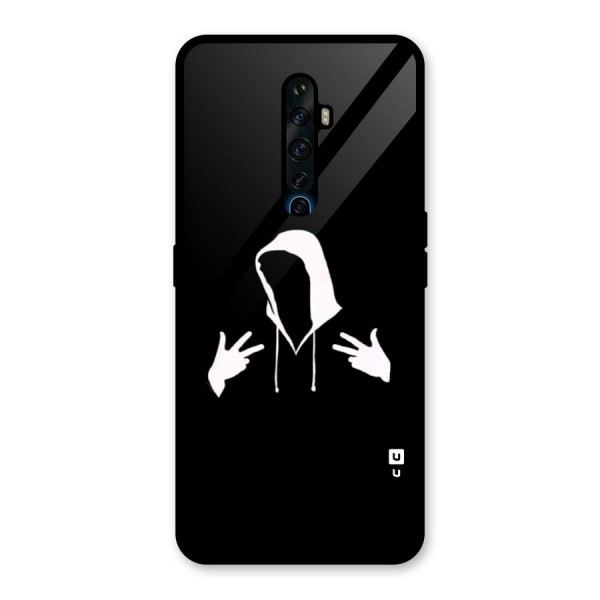 Cool Hoodie Silhouette Glass Back Case for Oppo Reno2 Z