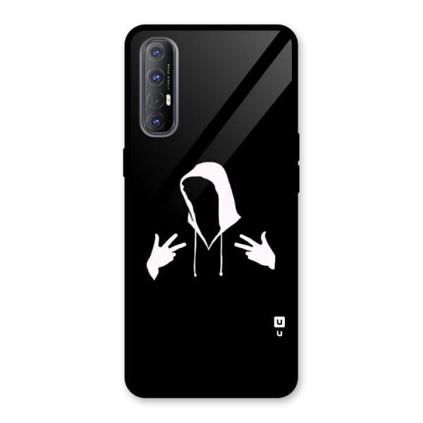 Cool Hoodie Silhouette Glass Back Case for Oppo Reno3 Pro