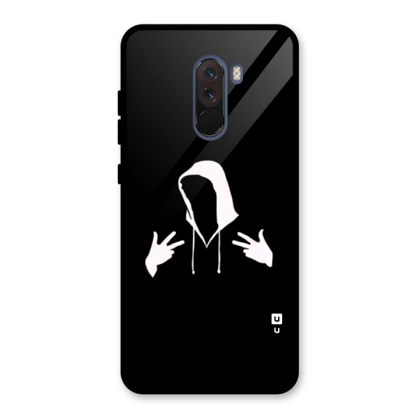 Cool Hoodie Silhouette Glass Back Case for Poco F1