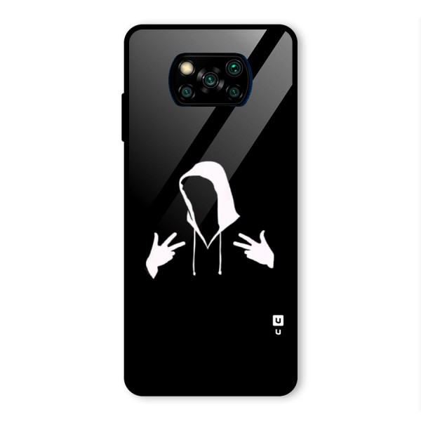 Cool Hoodie Silhouette Glass Back Case for Poco X3 Pro