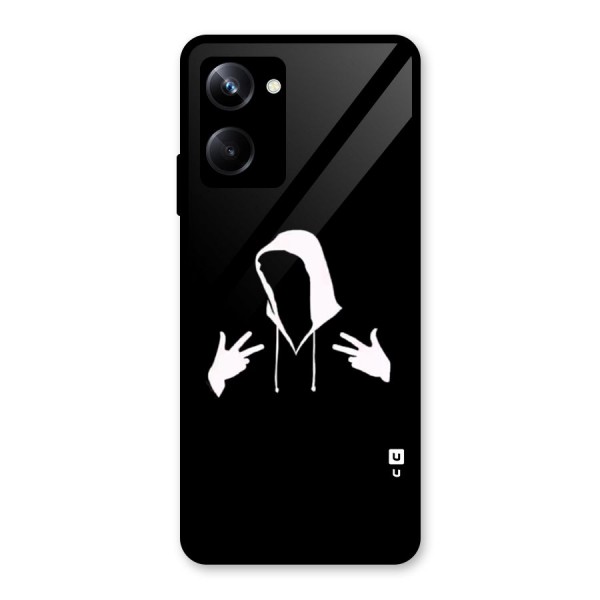 Cool Hoodie Silhouette Glass Back Case for Realme 10 Pro