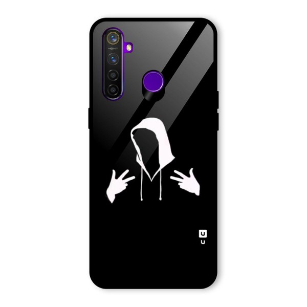 Cool Hoodie Silhouette Glass Back Case for Realme 5 Pro