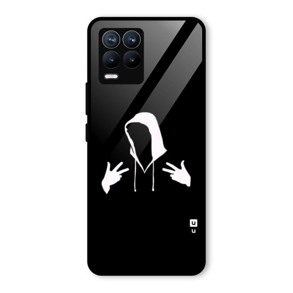 Cool Hoodie Silhouette Glass Back Case for Realme 8