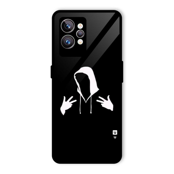 Cool Hoodie Silhouette Glass Back Case for Realme GT2 Pro