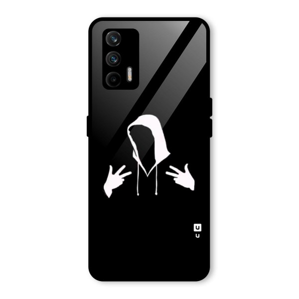 Cool Hoodie Silhouette Glass Back Case for Realme GT 5G