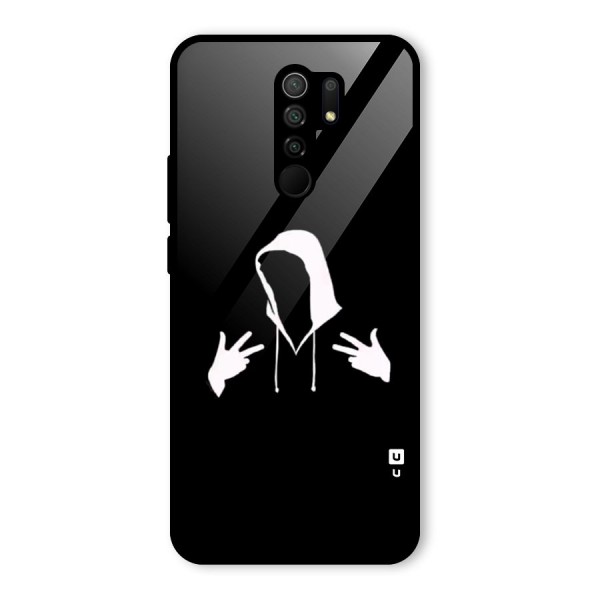 Cool Hoodie Silhouette Glass Back Case for Redmi 9 Prime