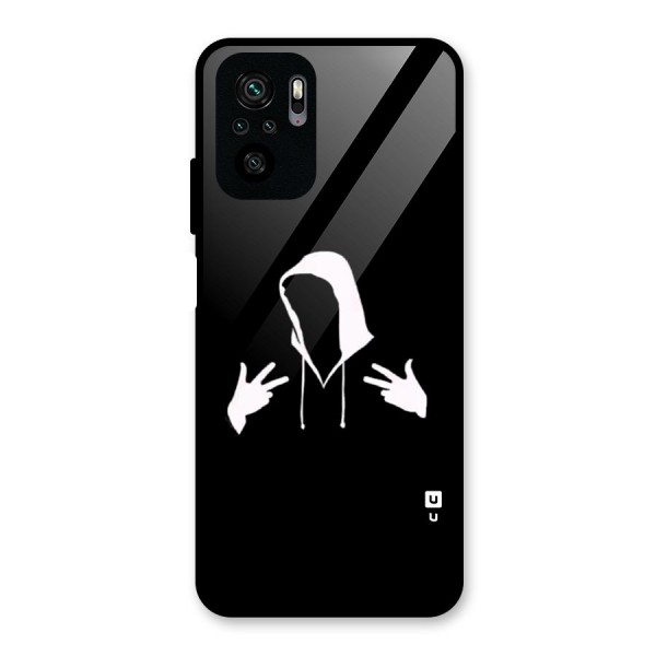 Cool Hoodie Silhouette Glass Back Case for Redmi Note 10