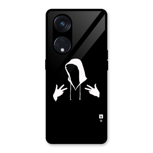 Cool Hoodie Silhouette Glass Back Case for Reno8 T 5G