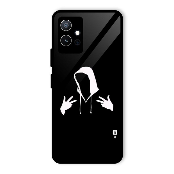 Cool Hoodie Silhouette Glass Back Case for Vivo T1 5G