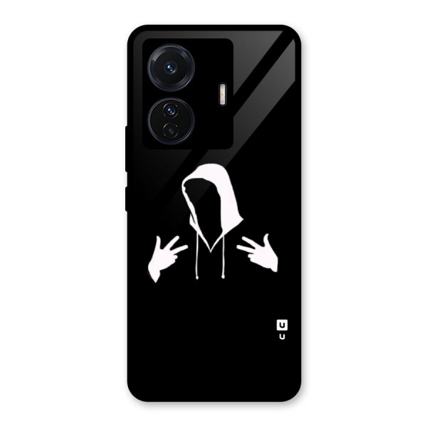 Cool Hoodie Silhouette Glass Back Case for Vivo T1 Pro