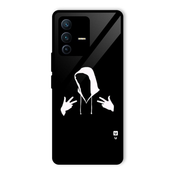 Cool Hoodie Silhouette Glass Back Case for Vivo V23 Pro