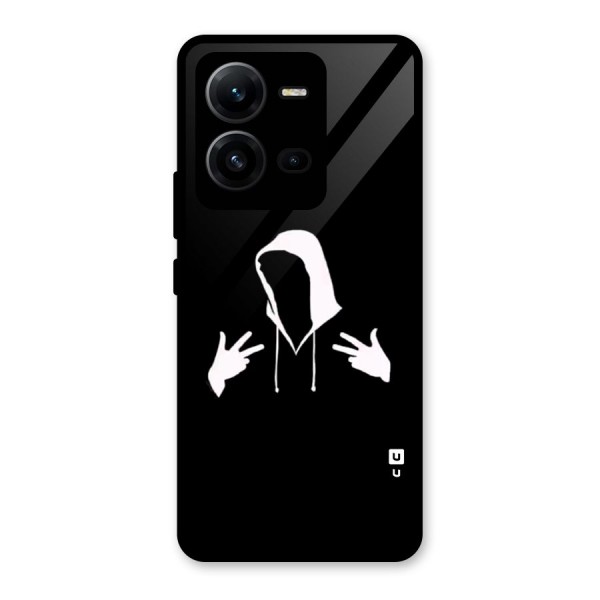 Cool Hoodie Silhouette Glass Back Case for Vivo V25