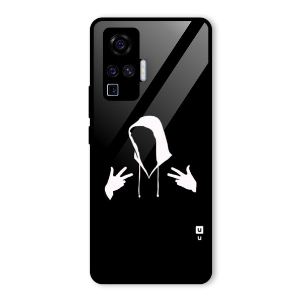 Cool Hoodie Silhouette Glass Back Case for Vivo X50 Pro