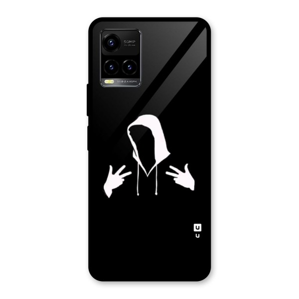 Cool Hoodie Silhouette Glass Back Case for Vivo Y21A